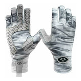 Guantes Pesca L/xl Gris Uv50+ Strech Respirable 22cms 17gs