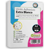 Vinilo Adhesivo A4  Extra Blanco 20 Hojas 70gr