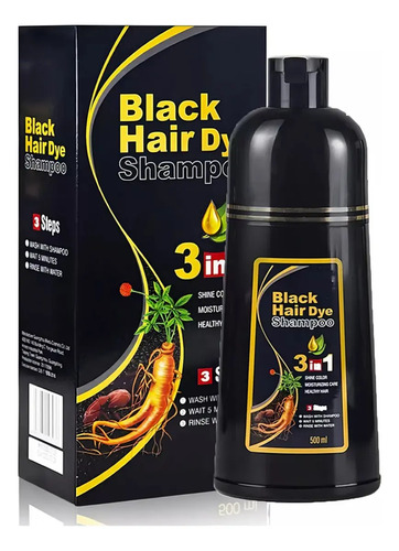 Champú Instantáneos Para Teñir El Cabello Negro De 500 Ml | Envío gratis