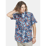 Camisa Chandelier Floral Short Sleeve Shirt Hombre Multicolo