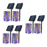 6pack 20m Tira De Luz De Navidad 200led Luces Solares Al Air