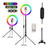 Lámpara Fotográfica Selfie Rgb Ring Light Con Trípode