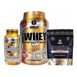 Whey Protein 2lb + Creatina + Glutamina Combo Gold Nutrition