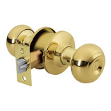 Cerradura Pomo Oval Entrada Laton Brillante Hermex 43457 Color Dorado