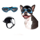 Gafas De Sol Y Casco De Motocicleta Para Perro Mediano