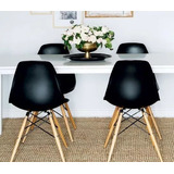 Juego Comedor Moderno Combo Mesa 1.60 X 80 + 4 Sillas Eames