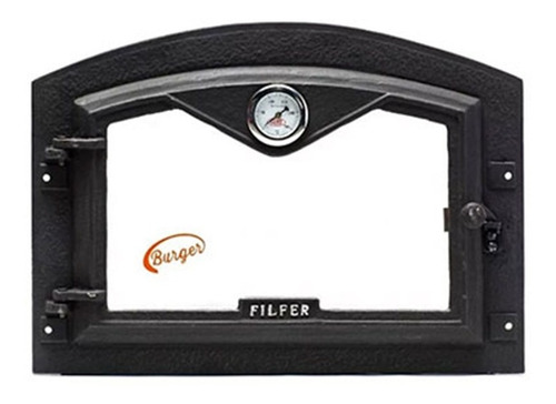 Puerta Horno De Barro Fundicion Con Vidrio Templado Filfer