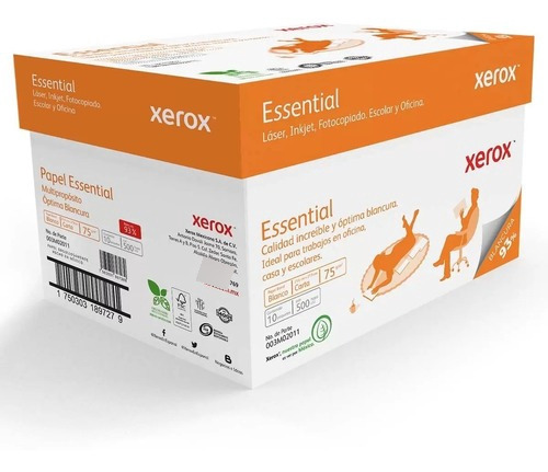 Papel Blanco Tamaño Carta, Xerox 5000 Hojas Essentials