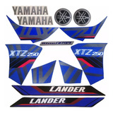 Kit Adesivos Faixas Xtz 250 Lander 2020 Azul Jogo Adesivo