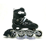 Patins Inline Roller Semi Pró Base Alumínio Abec 7 Roda Led