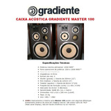 Catálogo / Folder: Caixa Acústica Gradiente Master 100 #raro