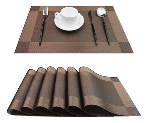 Individuales De Mesa Con Portavasosx4 Puestos En Pvc Lavable