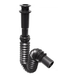 Cespol Flexible 55cm En Negro Para Lavabo Con Atrapatado