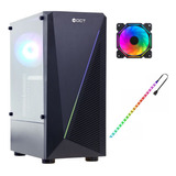 Gabinete Gamer Com Fan Rgb + Fita Led Lateral Em Acrílico