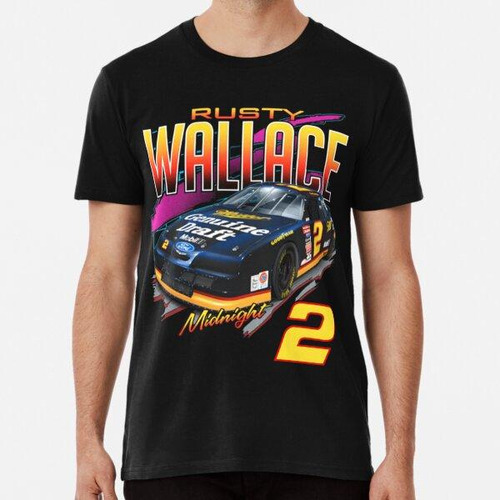 Remera Rusty Wallace Vintage Nascar Car 2020 Negro. Básico .