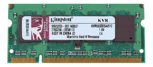 Memoria Ram Valueram  512mb 1 Kingston Kvr533d2s4/512