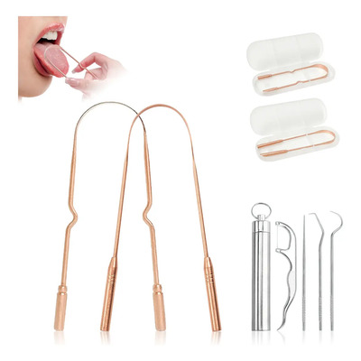 Raspador Lingual Cobre 2pcs Higiene Bucal Mal Aliento Portátil | MercadoLibre