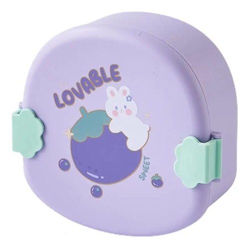 Vianda Lunchera Con Divisiones Cute Rabbit + Cubiertos