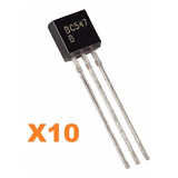 Transistor Bc547 To 92 Bipolares-bjt Npn 45v 100ma 10 Unidad