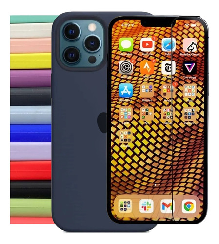 Capinha D Silicone Azul Marinho Compatível Com iPhone 7 Plus