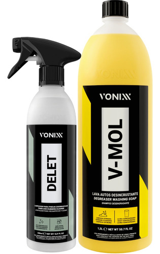 Delet Limpador Pneus + Shampoo Desengraxante V-mol Vonixx