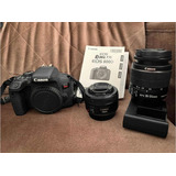 Kit Câmera Canon Eos Rebel T7i + Lente 18-55 +  50mm + Case