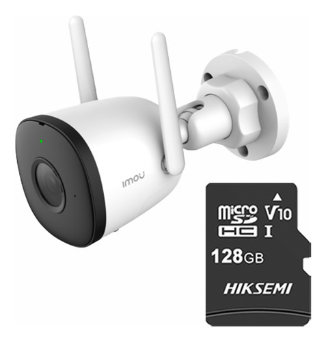 Imou Cámara Bullet 2mp F22n-plus-128 Con Microsd 128gb Y Letrero Disuasivo Micrófono Integrado 102 Grados De Apertura H.265 2.8mm Detección De Humanos Ir 30m F22n Ip67