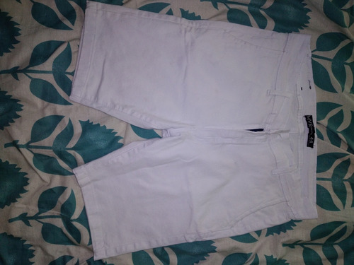 Bermuda Jean Blanca Elastizada Hombre Talle 44