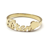 Anillo Personalizado Con Nombre Oro Macizo 14k 