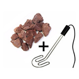 Acendedor De Carvão/lareira  220v + 5kg Pedra Vulcânica