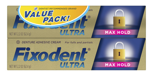 Set De 2 Adhesivos Dentales Fixodent, De Ultra Fuerza, 2.2