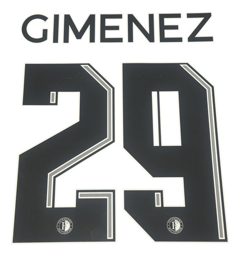 Tipografía. Numero Feyenoord Local 2023 - 2024 Chaco Gimenez