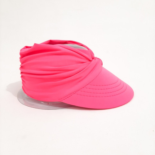 Viseira Modelo Turbante Rosa-neon Com Proteção Uv50