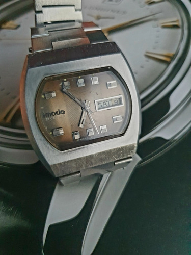 Antiguo Reloj Automático Marca Imado Funciona 