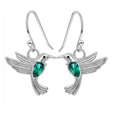 Aros Colibrí Pendientes Plata925 Colgantes Joya Mujer Regalo