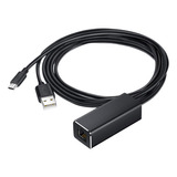 Adaptador Micro Usb A Ethernet 10/100 Mbps Negro