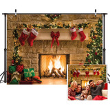 Fondos Fotográficos De Vinilo Navidad Decoración De Chimenea