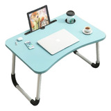 Mesa Plegable Portátil Para Laptop/cama Multiusos Escritorio Color Azul Acero