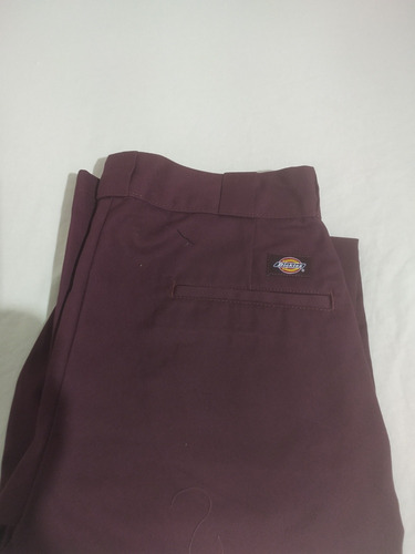 Pantalón Dickies 32 X 32 Color Guinda Poliéster Y Algodón 