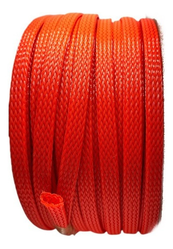 Rollo Malla Tejida Cubre Cables Organizador 300mts 10mm Rojo