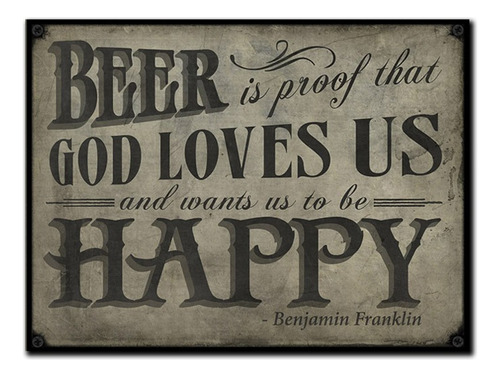 #1025 - Cuadro Vintage - Beer Cerveza Bar Poster No Chapa