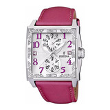 Reloj Festina Mujer Fecha Oficial F16570.3 Color De La Malla Rosa Color Del Bisel Plateado Color Del Fondo Blanco