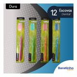 Kit 12 Escova Dental Forte Dupla Ação C/ Protetor De Cerdas