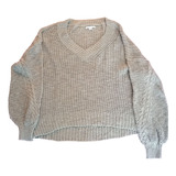 Sueter Gris Mujer, Talla L/g. Sensación De Bordado A Mano.