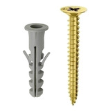 Tarugo N° 8 C/tope + Tornillo 5 X 45 Mm. X 100 Unidades