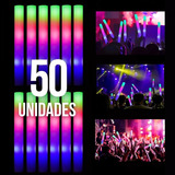 50 Bastão Espuma Led - Casamento, Festas, Rave Neon- Atacado