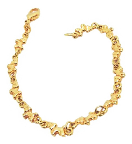 Pulsera De Oro 18k Laminado Infantil Perritos Dorados Mujer