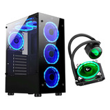 Gabinete Rise Mode Black Glass 06x + Water Cooler 120mm Rgb