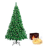 Arbol Navidad Artificial Frondoso 2.10m + Luces45m Navideña