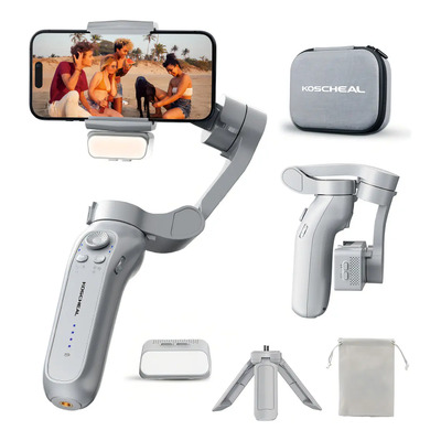 Gimbal Estabilizador Para Celular En 3 Ejes Plegable Bluetooth Koscheal L7b Pro Con Luz Magnética Led Potente Función Antivibración Conectar La App Para Utilizarla Para Grabación De Vídeo | Envío gratis